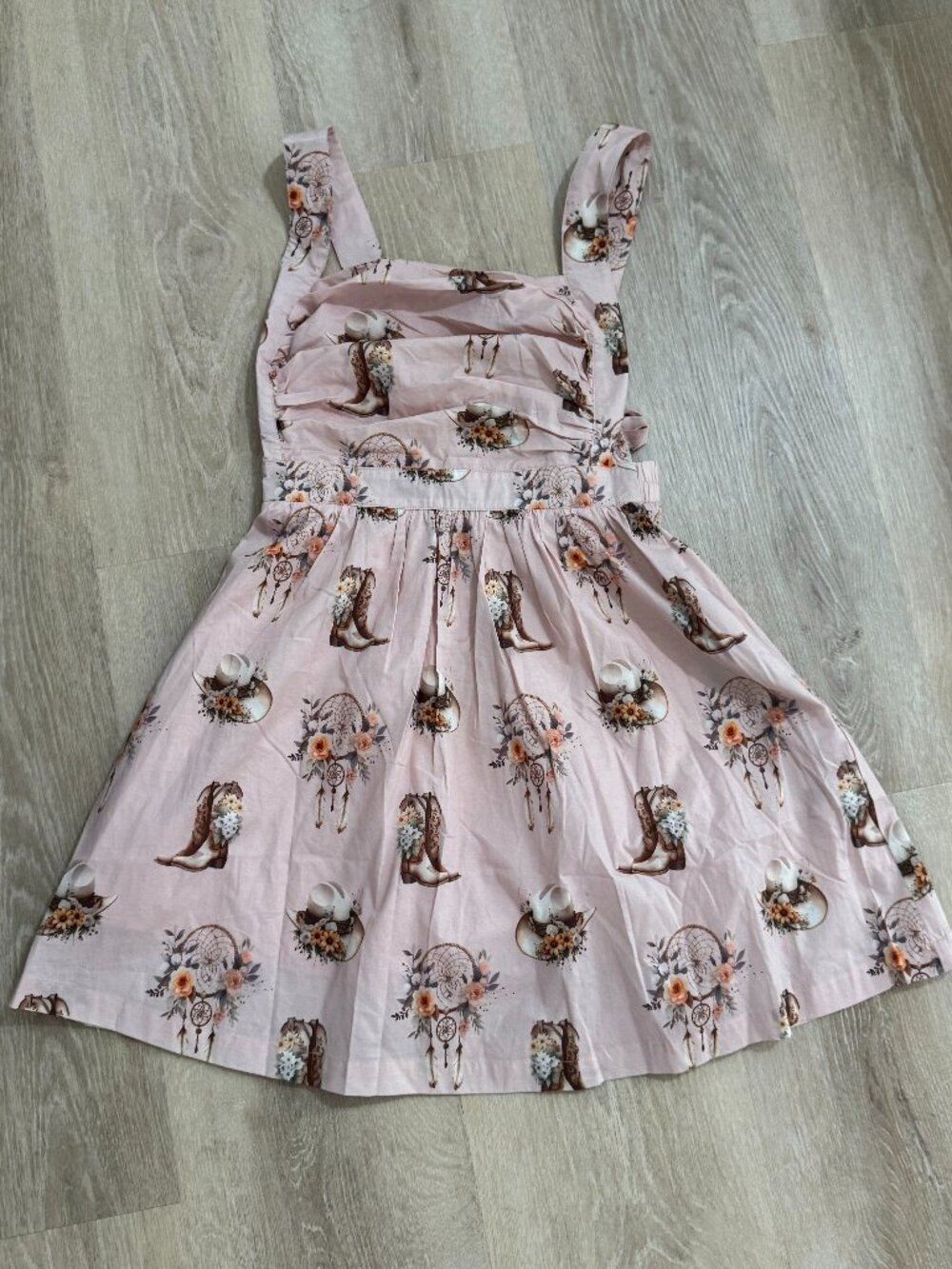 Pink Western Cowgirl Dress | Cowboy Boots & Floral Print | Size S - Picture 1 of 5